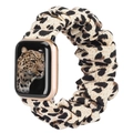 Λουράκι Apple Watch με λεοπάρ τύπωμα scrunchie και ροζ χρυσούς συνδέσμους στυλ - 38/40/41mm / Κίτρινο Λεοπάρ