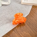 Mini acetate hair claw clip in vibrant orange finish for elegant hairstyling - Colorful Orange