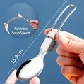 Foldable 304 stainless steel spoon for bento boxes with 15.3cm extended length - Stainless Steel Folding Spoon