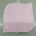 Pink muslin cotton baby bib with four white snap buttons and soft crinkle texture - Pink (2#)