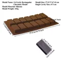 14-cavity silicone chocolate mold with rectangular cells for coffee bean snacks - 14-Cavity Rectangular Block (103g)