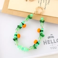 Colgante de cuentas con col china y caqui de cristal verde y naranja para bolso - Estilo Col Y Calabaza De Vidrio