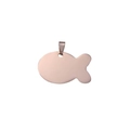 Polished rose gold fish-shaped stainless steel military tag pendant for necklaces - 38*25*1.8mm / Rose Gold Fish Shape