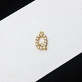 Gold-plated letter Q pendant with cubic zirconia stones for DIY jewelry making - Letter Q
