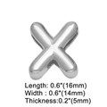 Polished silver letter X charm with dimensions length 16mm width 14mm thickness 5mm - Silver X