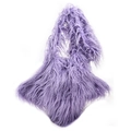 Fuffy purple faux fur handbag with soft texture and stylish top handle for women - Purple