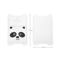 Portacarte panda bianco in pelle per telefono con bordi cuciti e design a cartone - Panda