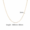 Detailed view of 3mm gold-plated Figaro chain necklace with length 400mm plus 40mm - Lip Chain (TN3012) / Gold