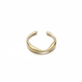 Minimalist adjustable golden stainless steel ring featuring a sleek streamlined design - Minimalist Streamline / R00722G