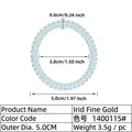Weißes irisierendes Spiralhaargummi mit 5,0 cm Außendurchmesser und 0,6 cm Dicke - Feiner Goldener Glanz