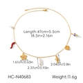 Flache Ansicht der 18k vergoldeten Kette mit Chili, Perle und Koi inklusive Maßen - Keramikperle Und Blumenstil (HC-N40683)