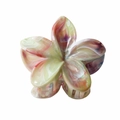 Blumen-Haarklammer mit Marmor-Gradientenmuster in Grün-, Rosa- und Lilatönen - Großpackung / Bunt