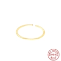 Anello aperto minimalista in argento sterling S925 dorato con superficie liscia lucida - Anello Aperto Sottile con Texture / Oro