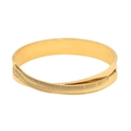 Brazalete geométrico dorado con patrones de hojas texturizadas y acabado pulido - Estilo Cruzado Liso (3#)