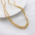 Collana minimalista in ematite placcata oro con perle quadrate sfaccettate e lucide - Distanziatore Taglio Diamante (4#) / 2*1mm (1 Filo) / Oro