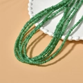 Green 4mm irregular shell beads for handmade jewelry displayed on a white plate - 4# Green 4mm (1 Strand)