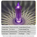 Purple striped LED electronic candle lamp with warm light ray shadow effect, 6.3x18cm size - 6.3*18cm Diamond Purple Large with Base