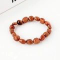 Irregular tumbled goldstone beaded bracelet with sparkling reddish-brown finish - Gold Sandstone