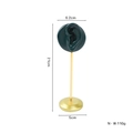 Dark green resin ear-shaped display stand with gold metal base and dimensions 21cm high - Left Ear / Dark Green Left Ear