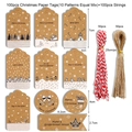 100-piece Christmas kraft paper tags set with 10 festive patterns and hanging strings - MC5-26 Style / 100 Pieces/Pack