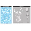 Christmas reindeer static sticker BQ473 layout with snowflakes and bells for window decor - BQ473 Reindeer