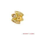 18K gold plated copper star spacer bead with zircon stones, size 4.0mm by 6.0mm - Pentagram Style (VZ422) / 4*6mm / Gold