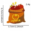Écusson brodé pomme dans un sac, badge créatif fruit, taille 6,7x5,7 cm - 3#
