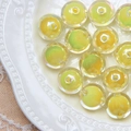 Perline rotonde trasparenti giallo-verdi placcate arcobaleno per gioielli fai da te - Giallo