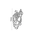 Boucle d'oreille papillon argentée avec chaîne, cristaux et mesure de 15 mm - #9 Chaîne Nœud Papillon