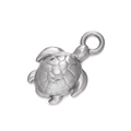Silver turtle pendant in stainless steel for DIY bracelets and marine jewelry making - Steel 548# Sea Turtle / 12*18.5mm