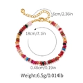 Bracelet fait main en perles colorées avec chaîne plaquée or 18k et turquoises - Style Perlé Multicolore Mixte (KB0696-6)