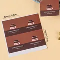 Merry Christmas cake stickers set with 20 pieces featuring brown cake and good luck text - Xmas Candle Sticker 20Pcs