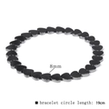 8mm black hematite heart bead bracelet with 19cm elastic cord for men and women - Metallic Heart 8mm