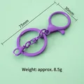 Dark purple metal keychain with 8-shaped swivel link and spring lobster clasp accessory - Small 8-Rotation Style / Dark Purple