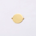 Polished gold stainless steel circular charm tag with side rings for DIY jewelry making - Gold / Diameter 25mm