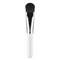 Pincel profesional para mascarilla con mango blanco y cerdas sintéticas negras suaves - Tubo de Plata Blanco