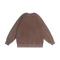 Oversize 350g vintage washed cotton crewneck sweatshirt with dropped shoulders in dark brown - S / Coffee