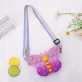 Butterfly pop silicone shoulder bag with purple gradient and cute honeybee design - Gradient Purple