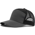 Cappello trucker grigio scuro e nero con rete traspirante e visiera ricurva - Grigio