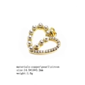 Golden copper heart pendant with inlaid pearls and zircon for necklaces and bracelets - Gold Pearl Zircon Heart Pendant