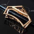 Detailed size specifications for gold geometric metal hair claw clip with spring - Pentagon Hollow Claw / 6.2cm / Bright Gold