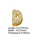 Detailed size view of gold D letter charm with dimensions 10x7x4mm for DIY jewelry - Letter D