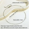 Silver rhodium plated copper link chain necklace with lobster clasp 40+5cm - Link Chain Necklace 45cm (P-C-0037-132)