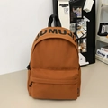Caramel brown waterproof student backpack with MUMUJI logo and large capacity - Large / Yellow Brown