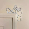 Décoration d'angle de porte de Noël blanche en métal avec cloches et nœuds pour décor de fête - Cloche 20cm