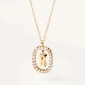 Collana dorata con ciondolo a lettera R scintillante con pietre di zircone cubico - Lettera R