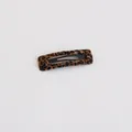 Brown leopard print fabric BB hair clip with classic metal snap fastener for women - Square Style
