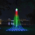 Estrella LED RGB para árbol con luces en cascada para decoración navideña de jardín - Luz de Cascada de Estrella USB Color Mágico