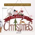 Wooden Merry Christmas hanging sign featuring a snowman and reindeer with cutout tree detail - Snowman Merry Christmas Hanging Ornament