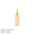 Ciondolo rettangolare in acciaio inossidabile placcato oro 14K 12x4mm per collane - 12*4 Oro